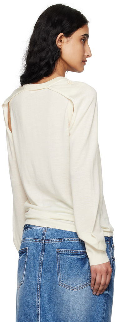 Sweater Helmut Lang Women's Shrug Knit Sweater Hvid | SHRUG CREW, 2