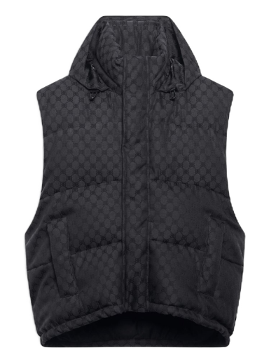 Vest Gucci Balenciaga x The Hacker Project Hacker Cocoon Puffer Gilet Vest Black Sort | 681884TLO531269