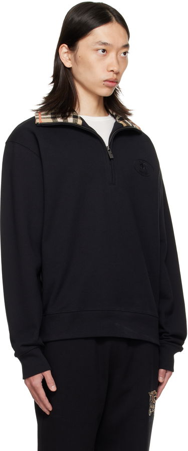 Sweatshirt Burberry Burberry Check Collar Quarter-Zip Sweatshirt Sort | 8109063, 4
