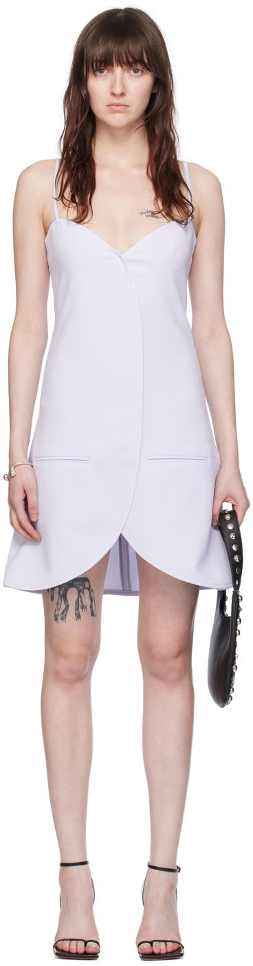 Kjole Courrèges Ellipse Asymmetrical Minidress Blå | 224CRO396PL0159