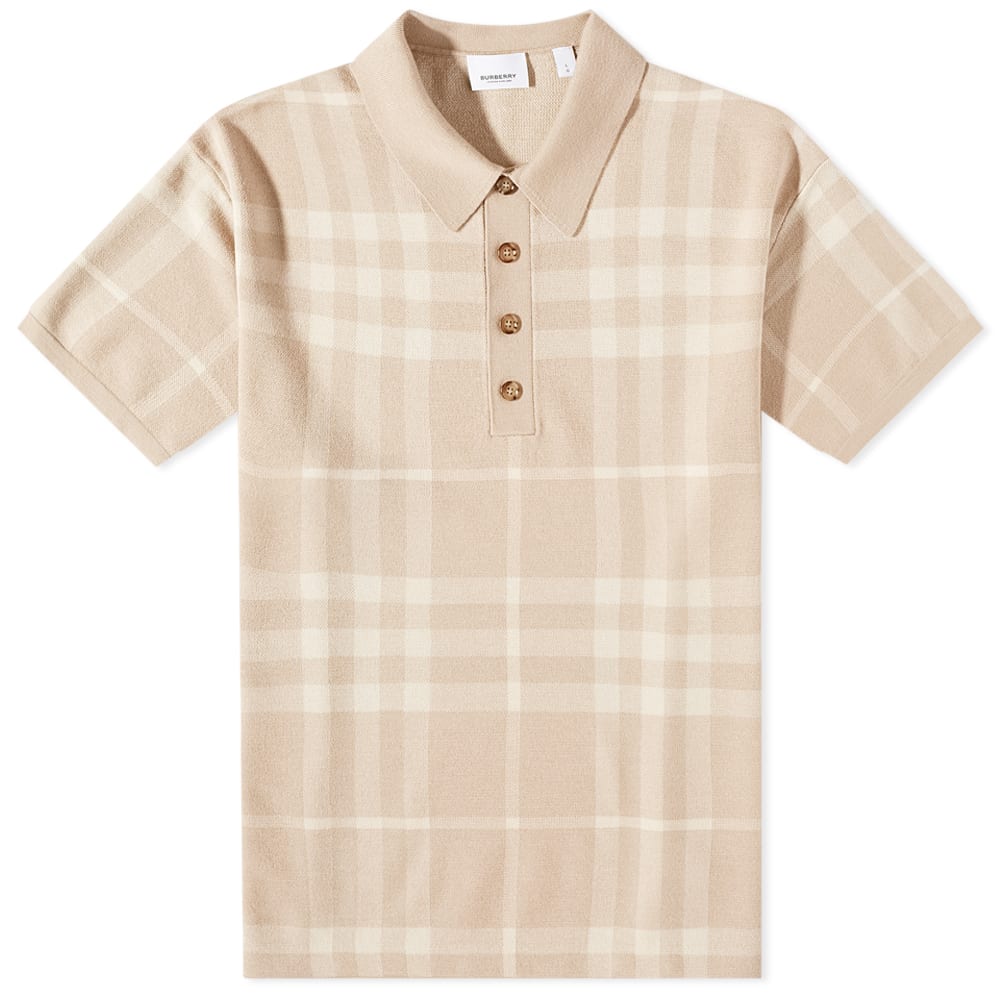 Polo skjorte Burberry Wellman Merino Check Polo Shirt Beige | 8068482A7405, 0
