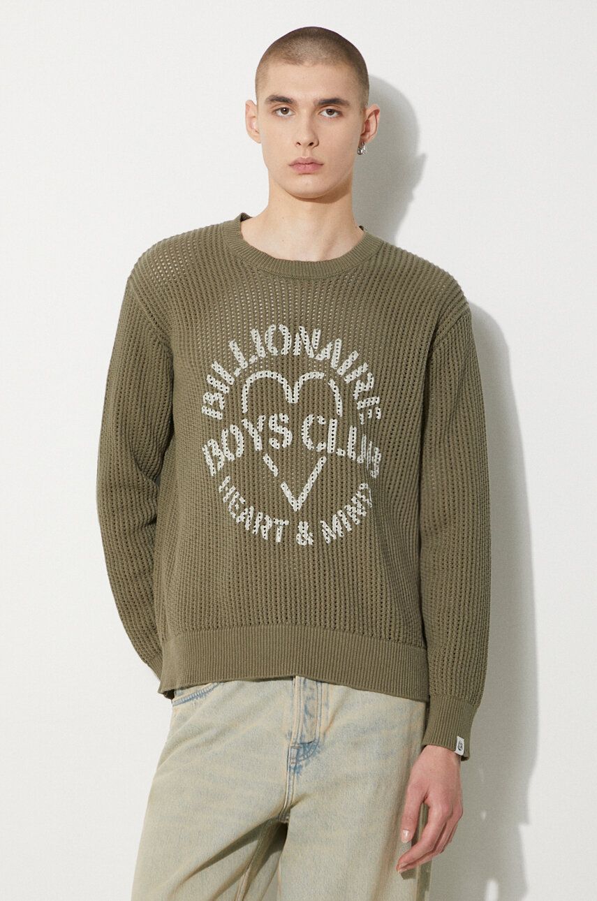 Sweater BILLIONAIRE BOYS CLUB Billionaire Boys Club Heart & Mind Stencil Logo Jumper Grøn | B24224, 0