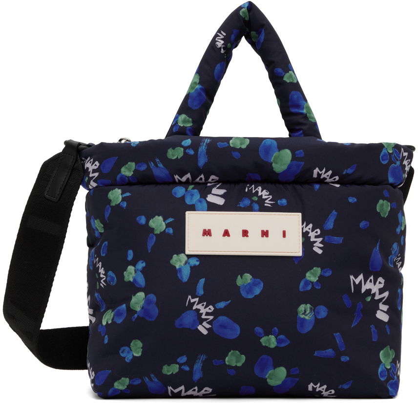 Mulepose Marni Puff Mini Tote Bag Mørkeblå | BMMP0131U4 P6484, 0