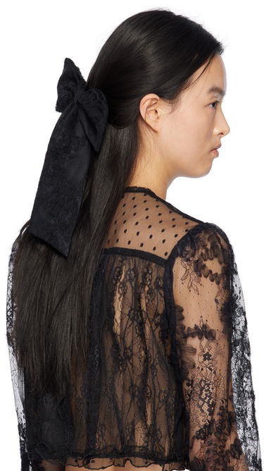 Tørklæde Anna Sui Anna Sui Lace Bombo Bow Hair Clip Sort | 1125M91, 2