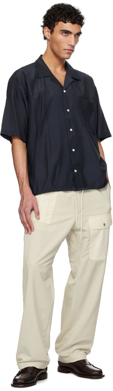 Skjorte NANAMICA Nanamica Open Collar Short Sleeve Shirt Mørkeblå | S25SG019U, 3