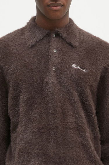 Sweater thisisneverthat thisisneverthat SCT-Logo Shaggy Knit Polo Brun | TN243KKNPK08, 3