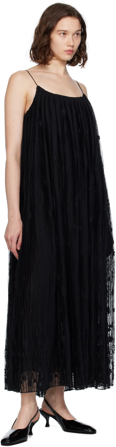 Kjole TOTEME TOTEME Floral Tulle Midi Dress Sort | 253-WRD0211-FB0431, 3