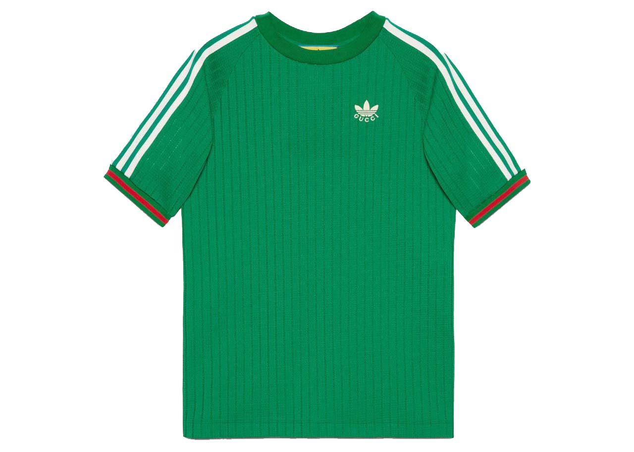 T-shirt Gucci adidas x Jersey T-Shirt Green Grøn | 700486 XJEJT 3063, 0