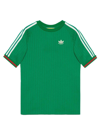 T-shirt Gucci adidas x Jersey T-Shirt Green Grøn | 700486 XJEJT 3063
