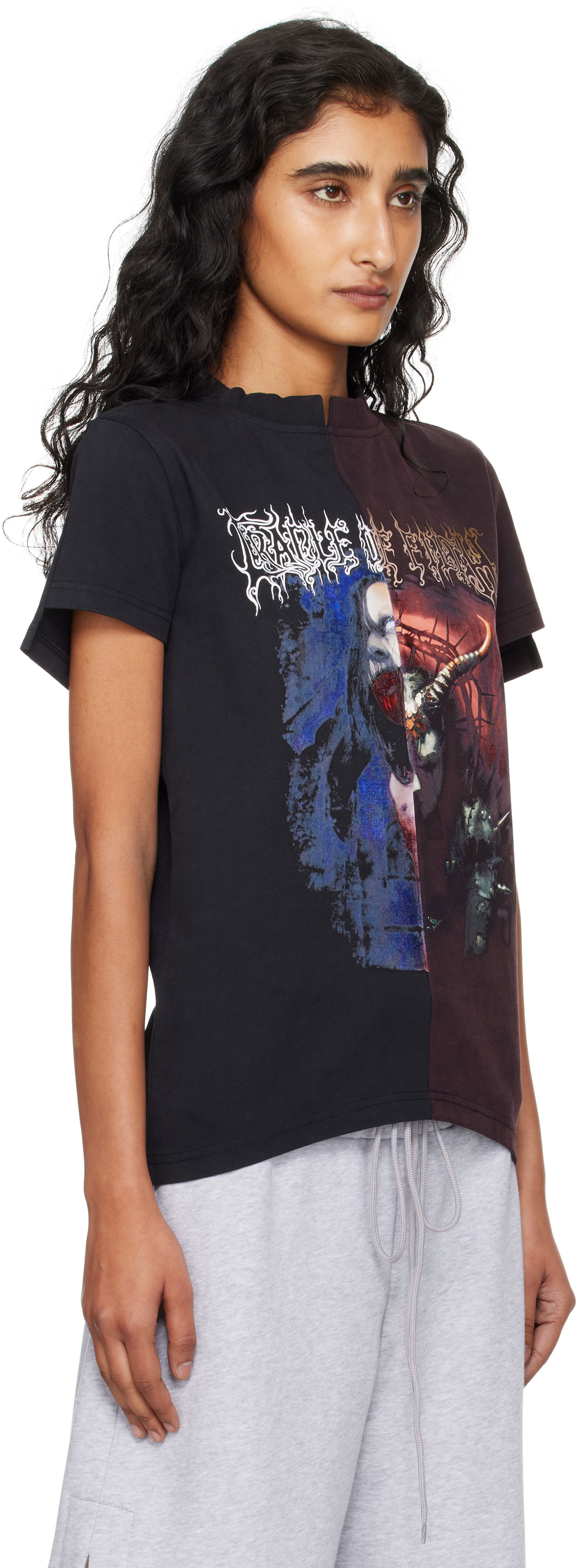T-shirt VETEMENTS VETEMENTS Cradle of Filth Cut-Up Fitted T-Shirt Sort | WCF76TR930BR, 1