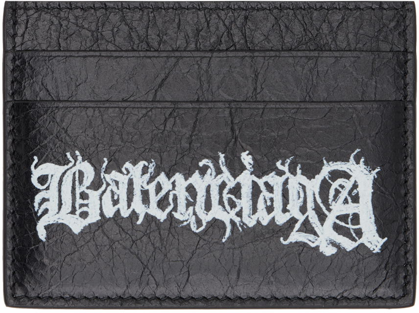 Tegnebog Balenciaga Printed Card Holder Sort | 594309-2AAW3-1090, 0