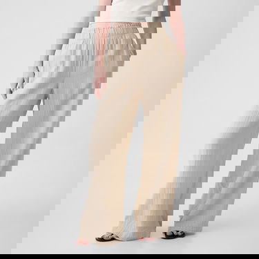 Bukser GAP Gauze Wide Leg Pants Bedrock Beige | 855967-01, 2