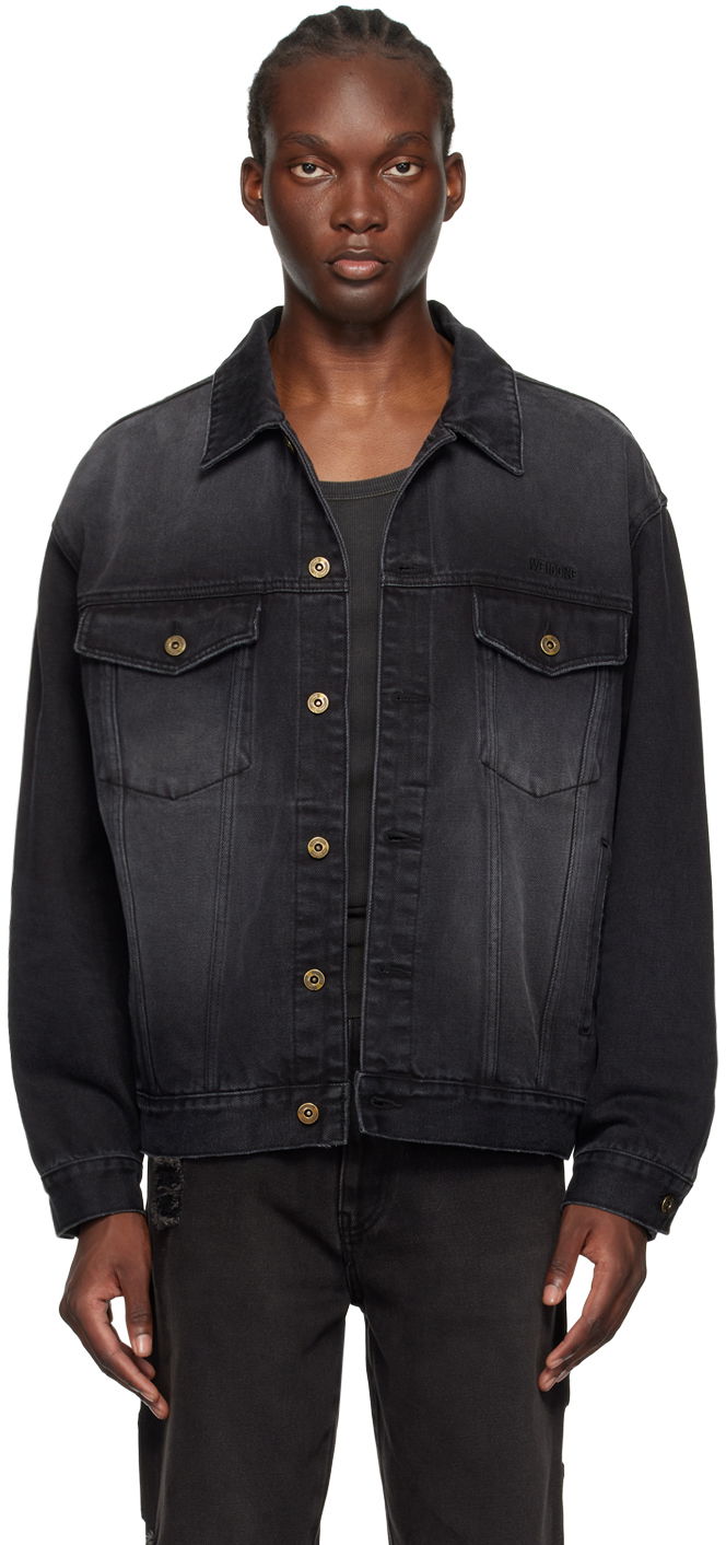 Jakke We11done We11done Faded Denim Jacket Sort | WD-DJ2-24-345-M-BK
