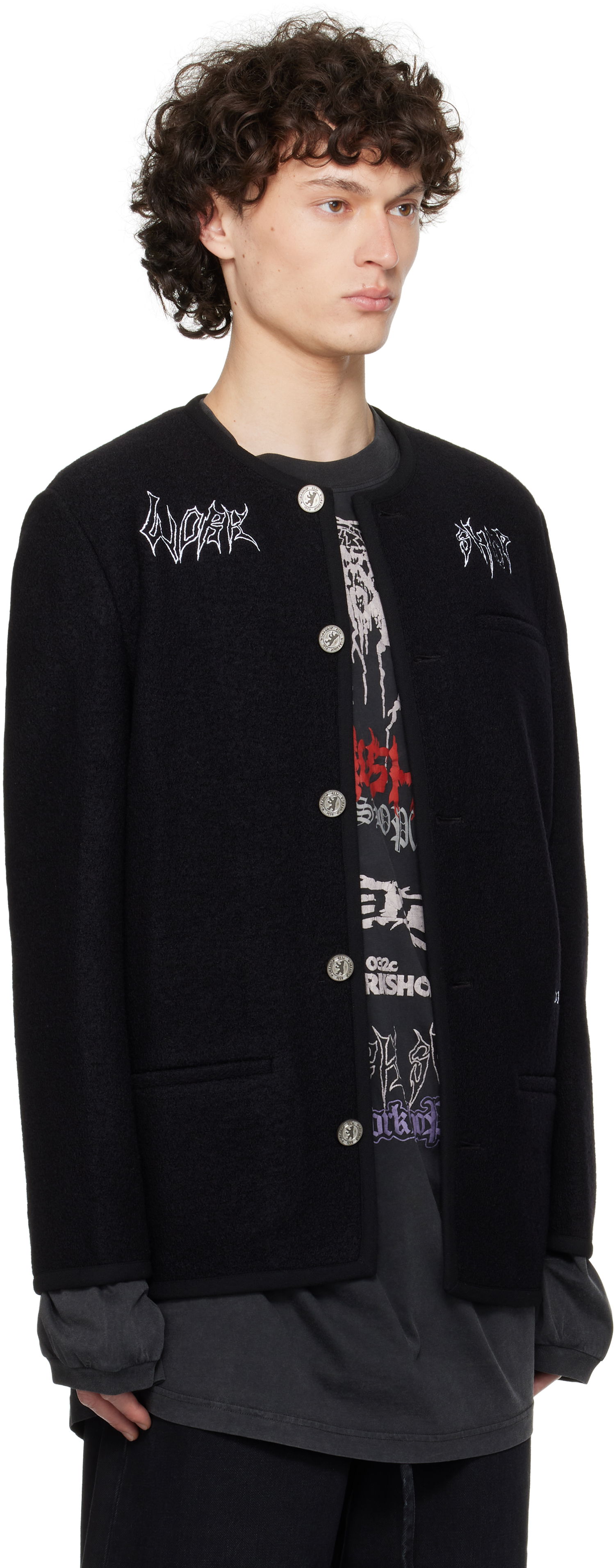Jakke 032C Ghost Writer Wool Jacket Sort | S25-MRW-1701-000, 1