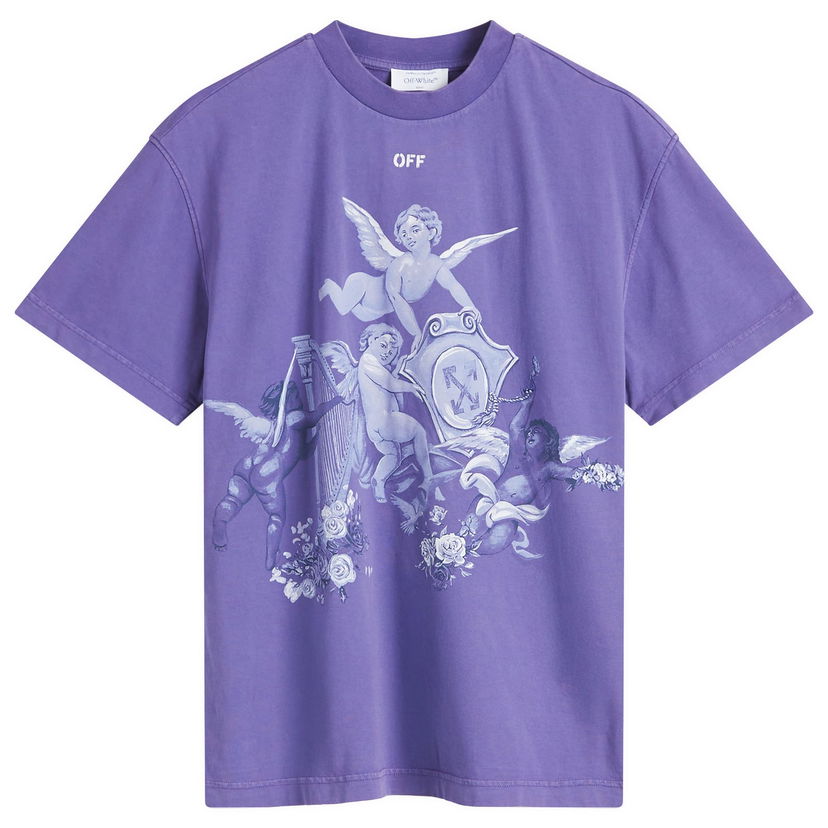 T-shirt Off-White Framed Putti Regular T-Shirt Lilla | OWAA089S25JER0063701