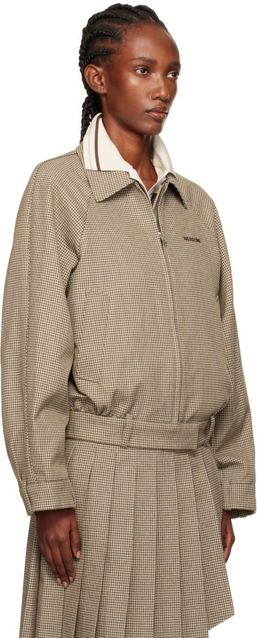 Jakke We11done Polo Collar Micro Checked Zip Jacket Beige | WD-JK2-25-012-W-BG, 1