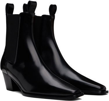 Sneakers og sko TOTEME The City Leather Chelsea Boots Sort | 233-8025-825, 3