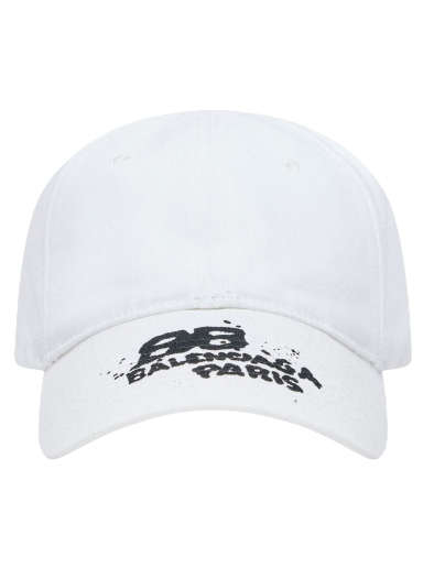Kasket Balenciaga Hand Drawn BB Icon Velcro Tab Baseball Cap Hvid | 723771410B29060
