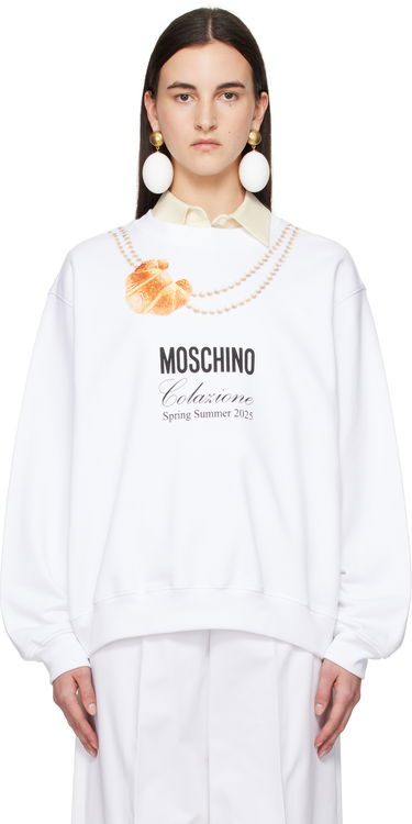 Sweater Moschino Moschino Breakfast Sweatshirt Hvid | A170705281001, 0