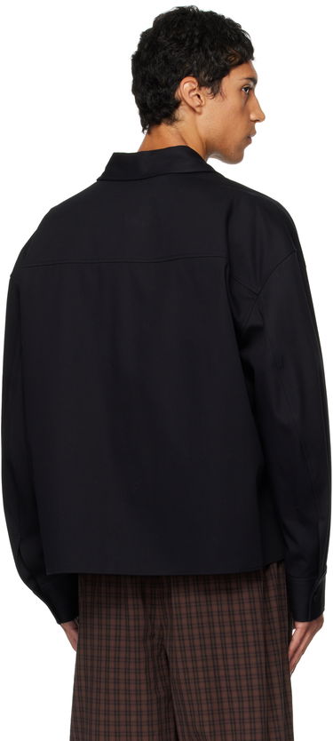 Skjorte Alexander Wang Alexander Wang Boxy Cropped Long Sleeve Shirt Sort | 6WC3251092, 2