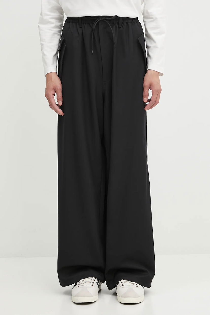 Bukser Y-3 Y-3 Refined Wool Wide-Leg Trousers Sort | JX7275