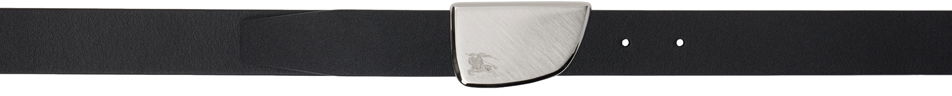 Bælter Burberry Black Thin Leather Shield Belt Sort | 8092081, 0