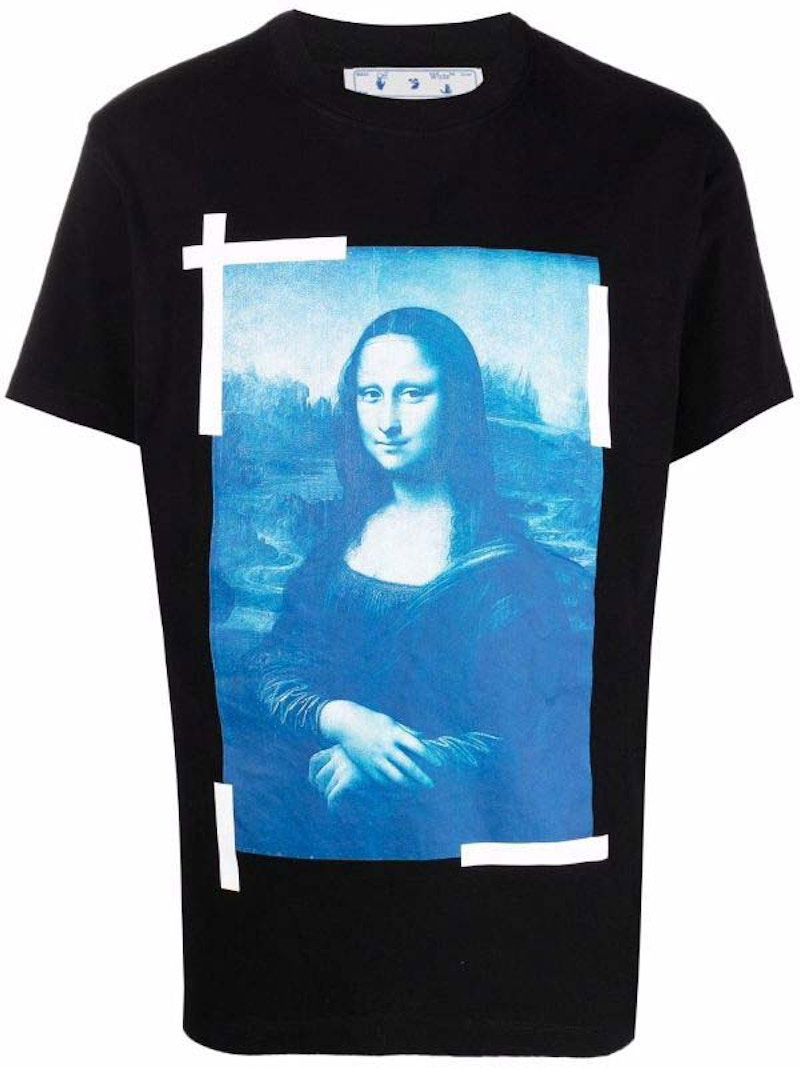 T-shirt Off-White Slim-Fit Mona Lisa Graphic T-Shirt Sort | OMAA027C99JER0061045
