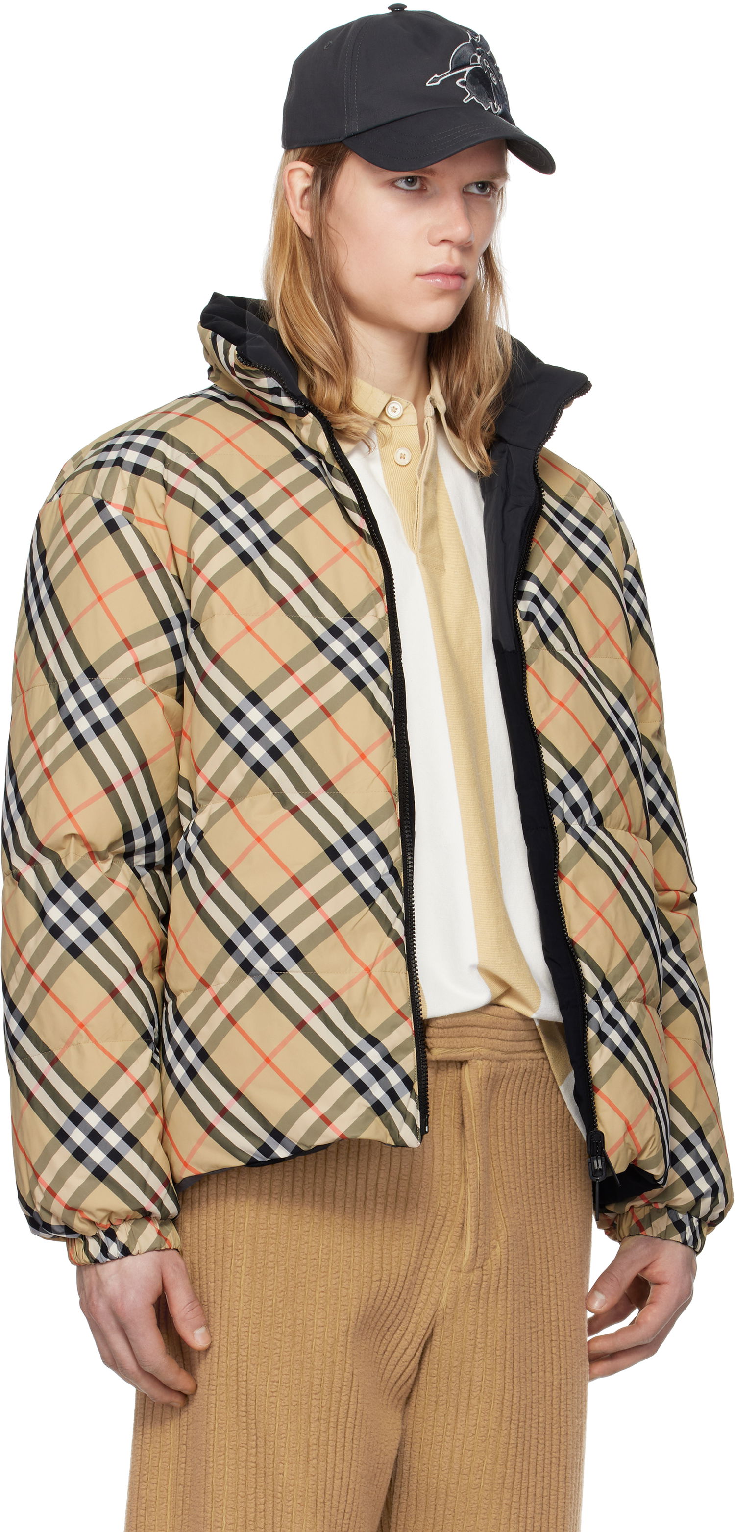 Puffer jakke Burberry Burberry Reversible Check Down Puffer Jacket Beige | 8103931, 1