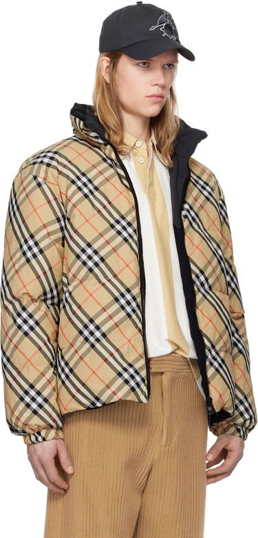Puffer jakke Burberry Burberry Reversible Check Down Puffer Jacket Beige | 8103931, 1