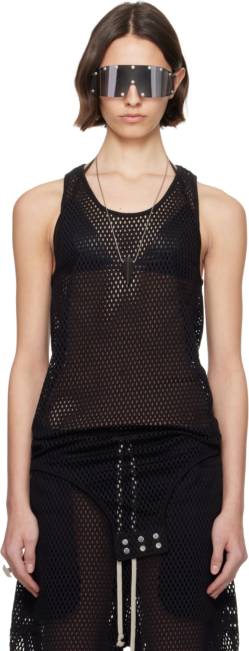 Tanktop Rick Owens Rick Owens Champion Edition Basketball Mesh Tank Top Sort | CW01E1680 CHONET