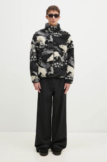 Sweatshirt Human Made Animal Print Fleece Jacket Sort | HM28JK038, 5