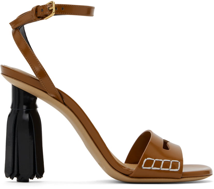 Tilbehør JW Anderson JW Anderson Tassel Heeled Sandals Brun | ANW43005A 20044