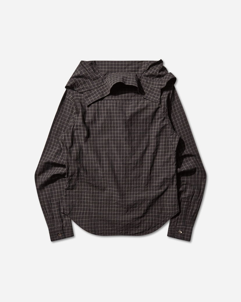 Skjorte OUR LEGACY Kaonashi Layered Collar Faux Lumberjack Check Shirt Brun | W4252KB 001