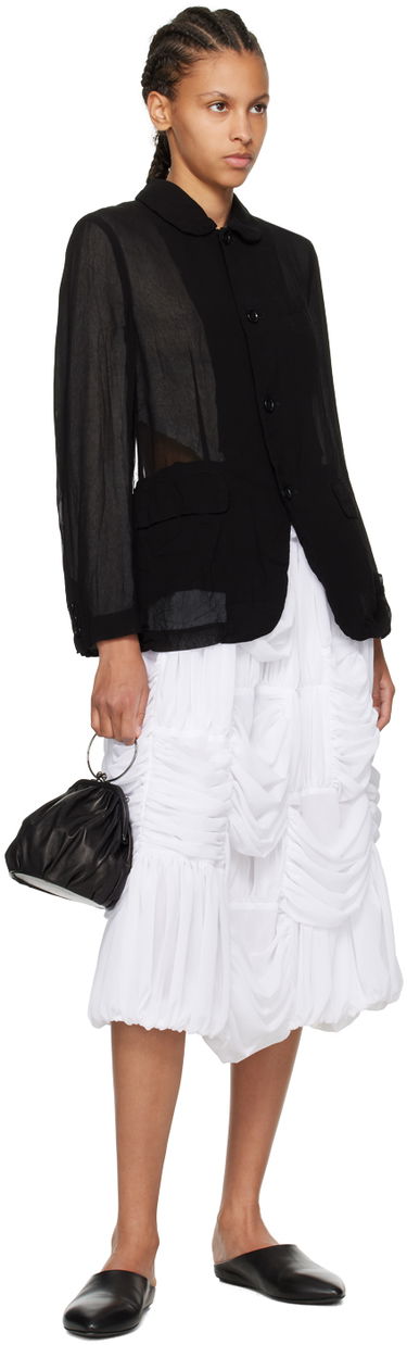 Nederdel Comme des Garçons Comme des Garçons Ruched Midi Skirt Hvid | RM-S016-051, 3