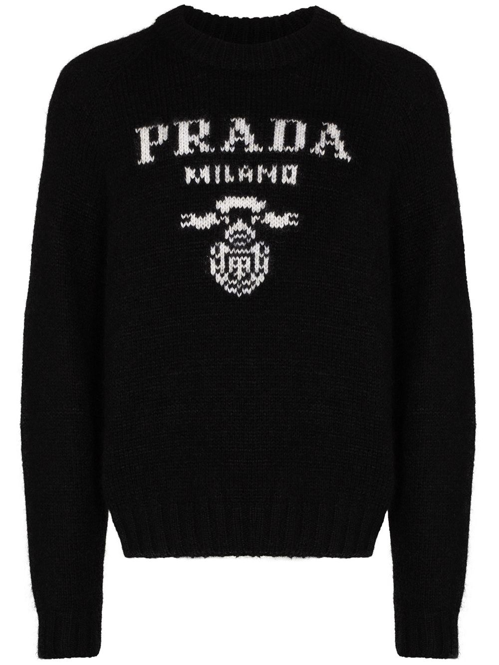Sweater Prada Logo Wool Cashmere Crewneck Sort | UMB234S2021YVW, 0