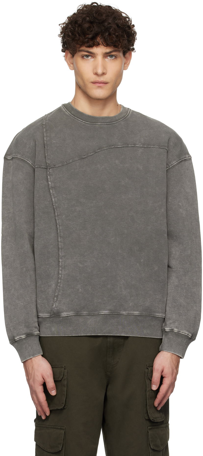 Sweatshirt Dime Reverse Stitch Crewneck Sweatshirt Grå | DIMEHO2471CHA