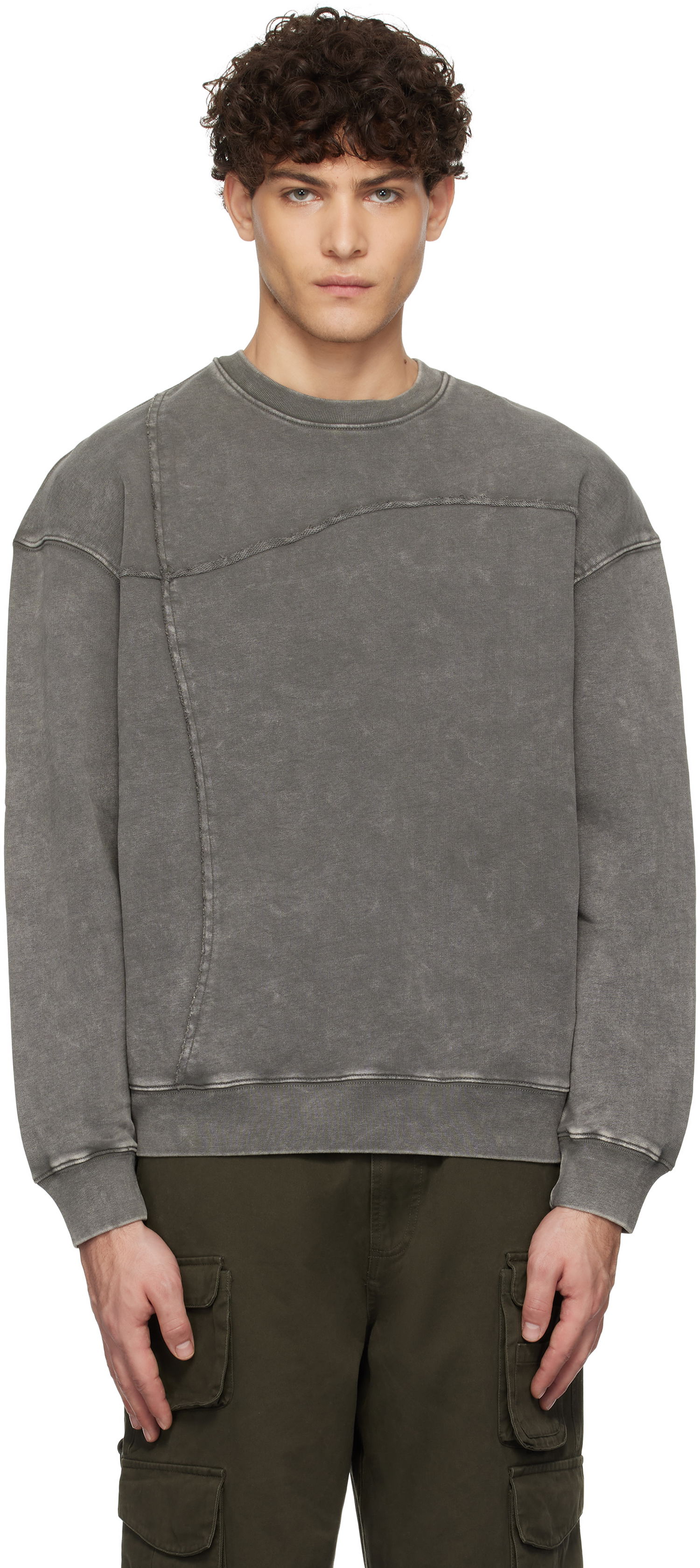 Sweatshirt Dime Reverse Stitch Crewneck Sweatshirt Grå | DIMEHO2471CHA, 0