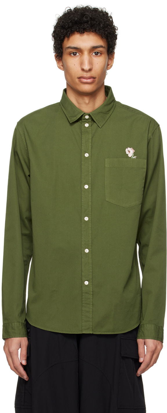 Skjorte Han Kjøbenhavn Han Kjobenhavn Embroidered Pocket Shirt Grøn | M-133903
