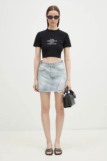 Crop top VETEMENTS VETEMENTS I'M Perfect You Adjust Cropped Fitted T-Shirt Sort | WA66TR740B, 4