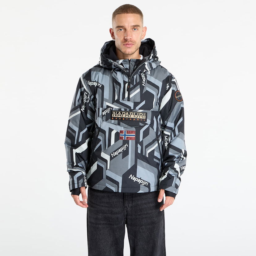 Jakke Napapijri Napapijri Rainforest Next AOP Jacket Grå | NP0A88T8FZN1