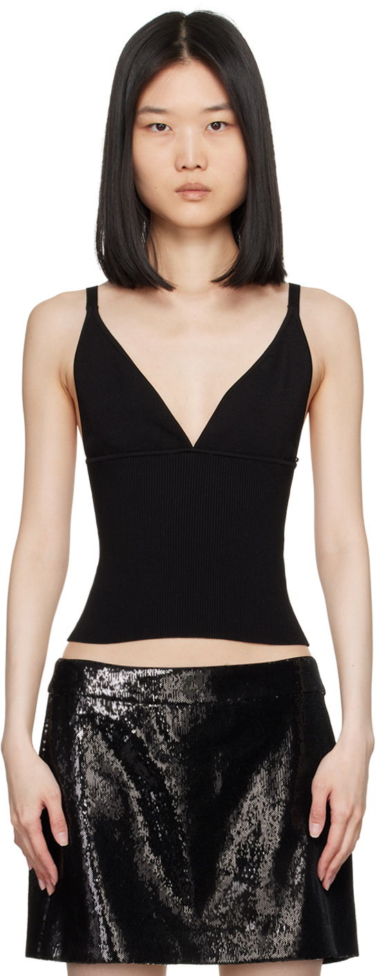 Tanktop Dolce & Gabbana Dolce&Gabbana Knit V-Neck Tank Top Sort | FXL05T JFME0
