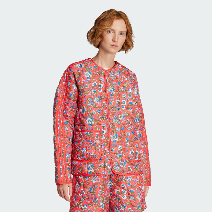 Puffer jakke adidas Originals adidas Originals x Liberty London Quilted Jacket Rød | JW5198