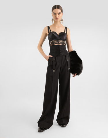 Bukser Dolce & Gabbana Dolce & Gabbana Flared Woolen Pants Sort | FTBM0TFU21EN0000_1, 1