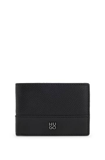 Tegnebog BOSS HUGO Leather Wallet with Stacked Logo Sort | 50548763