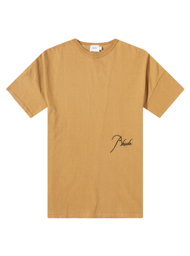 T-shirt Rhude Reverse Script Logo Tee Beige | RHSS23TT468375961596