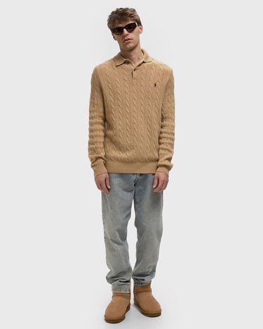 Sweater Polo by Ralph Lauren Cable-Knit Polo Sweater Beige | 710974165004, 2
