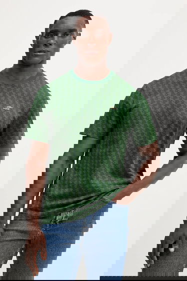 T-shirt Lacoste Monogram Pattern Crew Neck T-Shirt Grøn | TH5902, 0