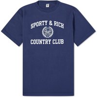 T-shirt Sporty & Rich Varsity Crest T-Shirt Mørkeblå | TSAW2353NA, 2
