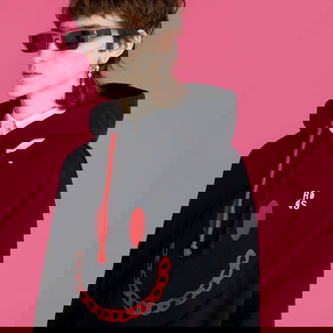 Sweatshirt RAF SIMONS Regular Fit Hoodie With Print Destroy Washed Sort | 224-164-19003-0099, 3