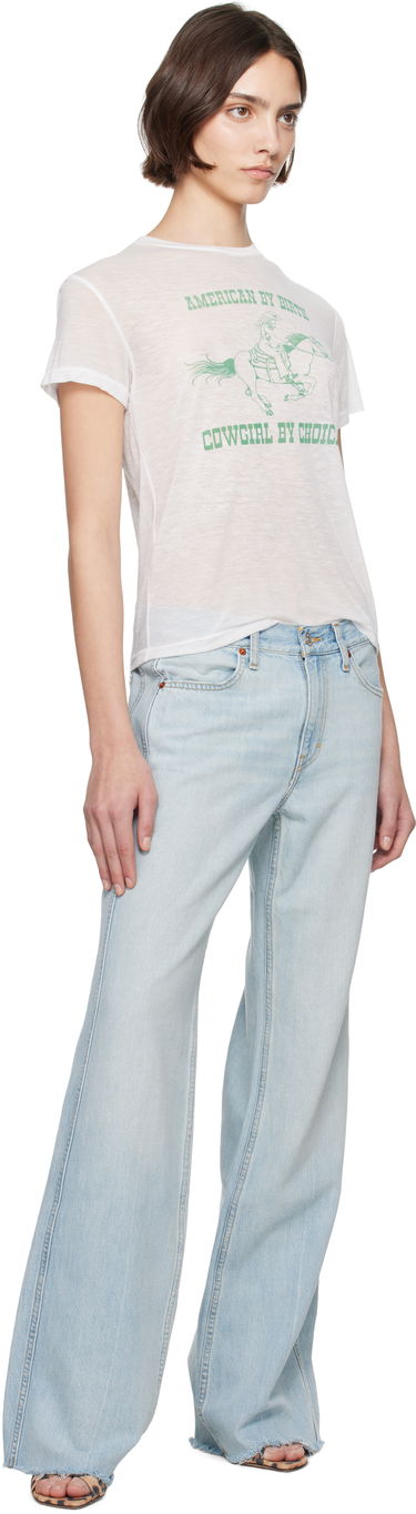 T-shirt RE/DONE Re/Done Classic Burnout 'Cowgirl' T-Shirt Hvid | 792-02WCGT334, 3
